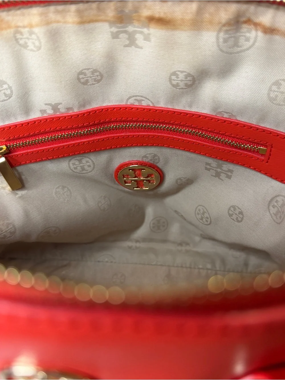 Tory Burch Robinson Dome Red Patent Leather Satchel